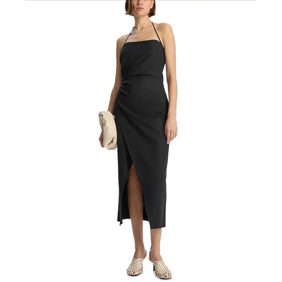 A.L.C. Charlotte Halter Wrap Midi Dress – Black – NWT